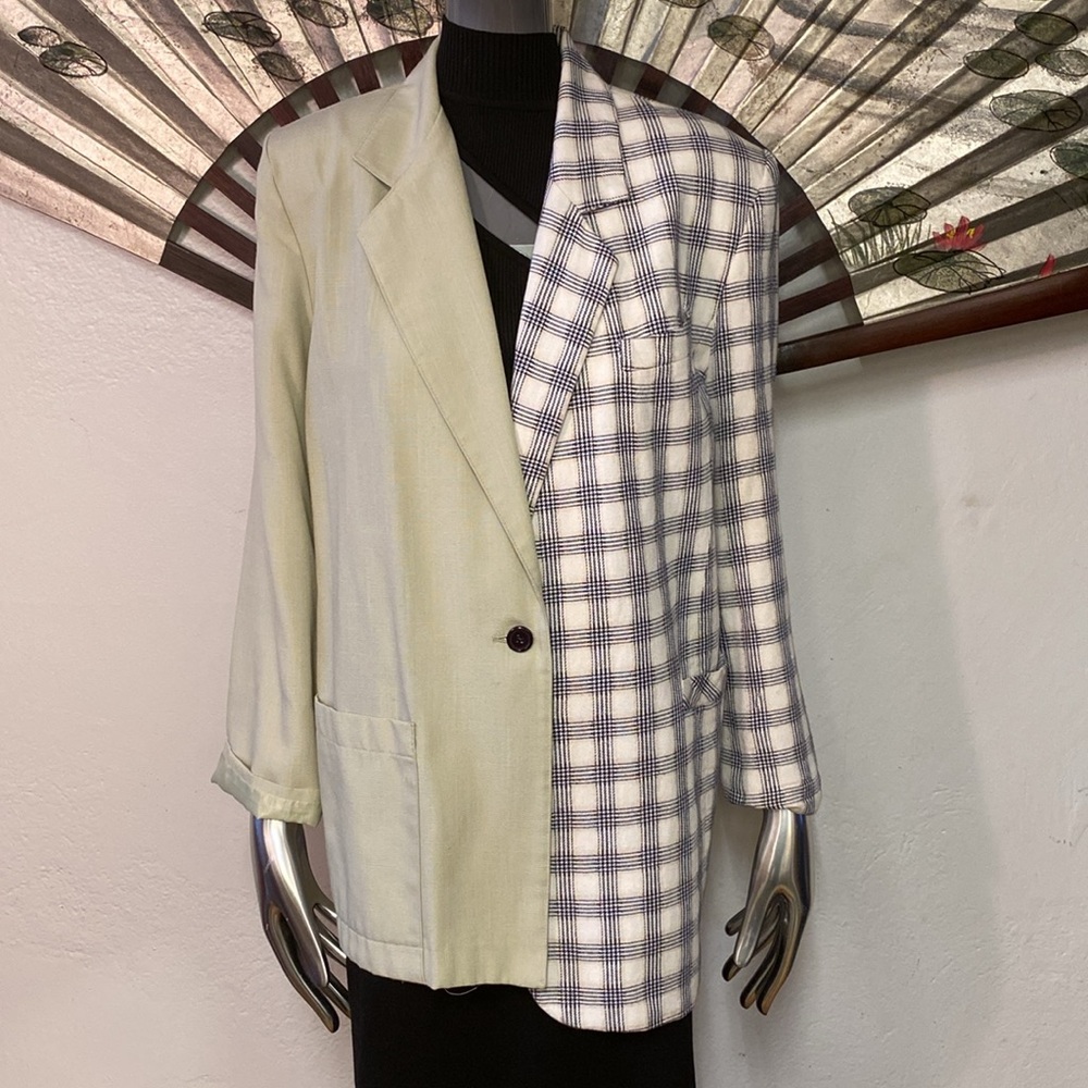 Vintage Upcycled Half and Half Blazer, XS / S